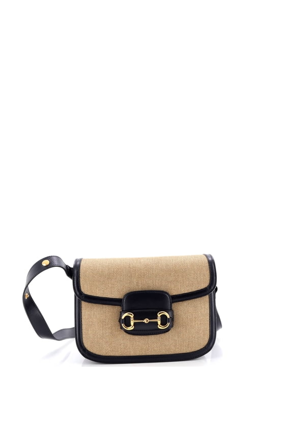 Pre-Owned Horsebit 1955 Shoulder Bag Canvas and Leather Small By Rebag