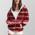 thumbnail image 2 of Towmus Fall Clothes for Women Womens Zip Up Hooded Sweatshirts, Striped Long Sleeve Gradient Drawstring Hoodies With Pocket XS-6XL, 2 of 6
