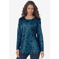 thumbnail image 2 of Roaman's Women's Plus Size Ultimate Cotton Crewneck Long Sleeve Tee, 2 of 6