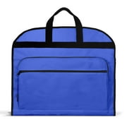 DALIX 39" Business Garment Bag Cover for Suits and Dresses Clothing Foldable w Pockets in Royal Blue