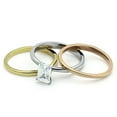 thumbnail image 2 of Three Tone IP Gold & IP Rose Gold & High Polished) Stainless Steel Ring with AAA Grade CZ in Clear for Women Clear Stone Color Style TK1279 Size 9, 2 of 4