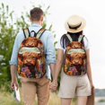 thumbnail image 4 of Disketp Countryside Colorful Floral Cow print Canvas Backpack Lightweight Travel Daypack Student Rucksack Laptop Backpack-, 4 of 5