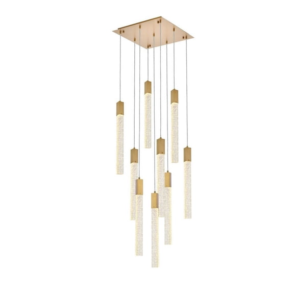 Weston 9 lights pendant in satin gold