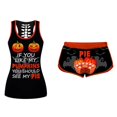 thumbnail image 1 of Women‘s Print Sleeveless Shirts Tops Set Halloween Drawstring Shorts Set EAN13, 1 of 5
