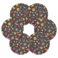 thumbnail image 7 of Yayeee 6 PCS Drink Coasters with Holder Set Woven Absorbent Round Tabletop Hot Pad, Small Space Pattern, 7 of 7