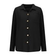thumbnail image 4 of FRSASU Womens Plaid Shirt Long Sleeve Lapel Button Down Blouses Lightweight Tops Black XL(XL), 4 of 7