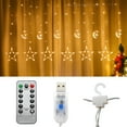 thumbnail image 3 of Curtain Light Star Icicle Indoor/Outdoor USB 8 Lighting Modes Remote LED String, 3 of 6