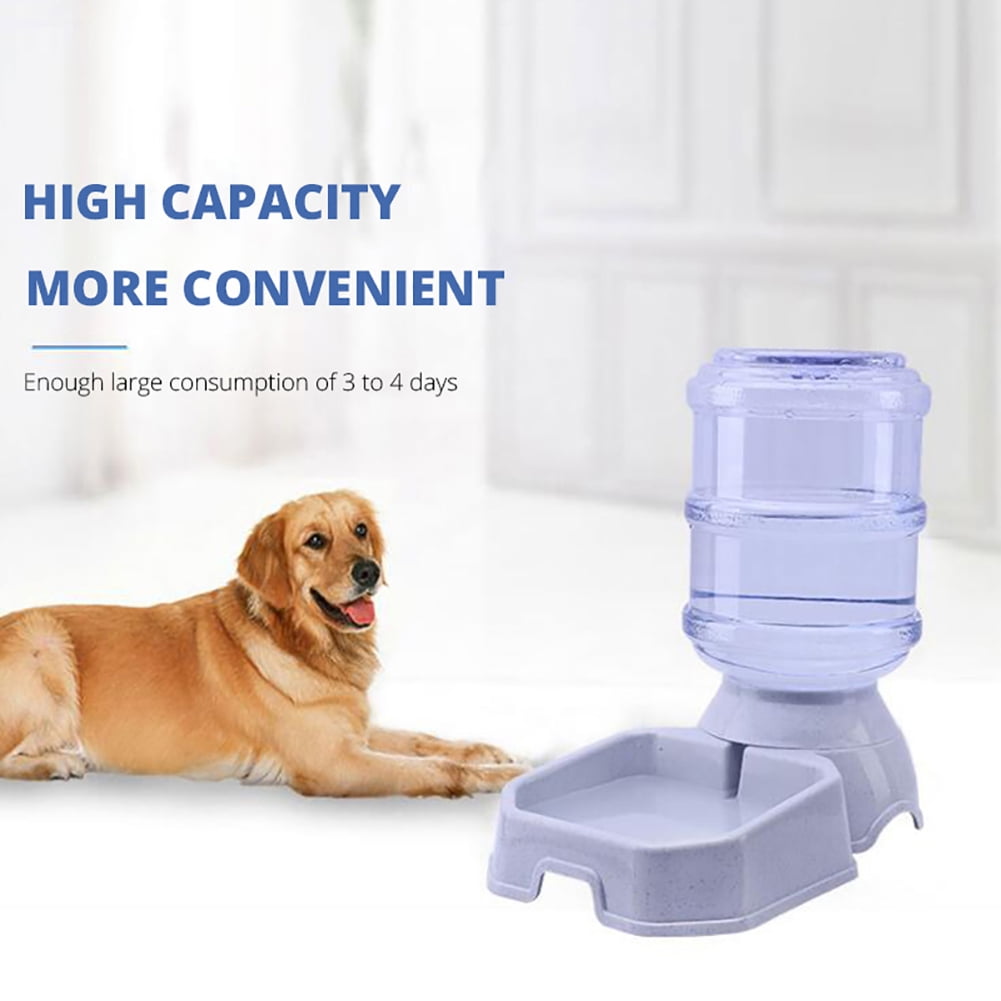 Walbest Cat Dog Automatic Feeding Dispenser & Water Bowl - Large Capacity 3.8L Automatic Feeding Food Water Dispenser Drinking Fountain for Pets (Black Square)