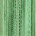 thumbnail image 1 of Ahgly Company Machine Washable Indoor Square Abstract Turquoise Blue Modern Area Rugs, 3' Square, 1 of 4