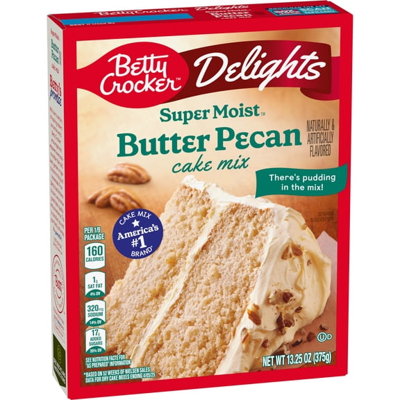 Betty Crocker Delights Super Moist Butter Pecan Cake Mix, 13.25 oz