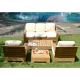 thumbnail image 4 of Leveb 5 Pc Sofa Set: Sofa, 2 Lounge Chairs, Coffee Table & Side Table With Cushions in Sunbrela Fabric #57003 Canvas White, 4 of 4