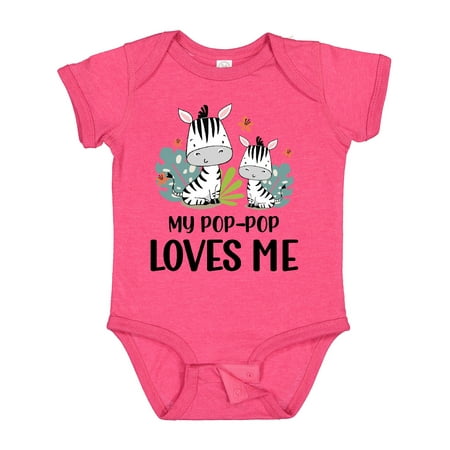 

Inktastic Zebra My Pop-pop Loves Me Gift Baby Boy or Baby Girl Bodysuit
