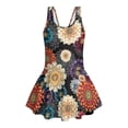 thumbnail image 4 of Xixirimido Boho Mandala Flower Print Girls One-piece Swimsuits Sleeveless Swimwear with Skirt & Built-in Shorts Hawaiian Beach Vacation Modest Bathing Suit, 3-4 Years, 4 of 7