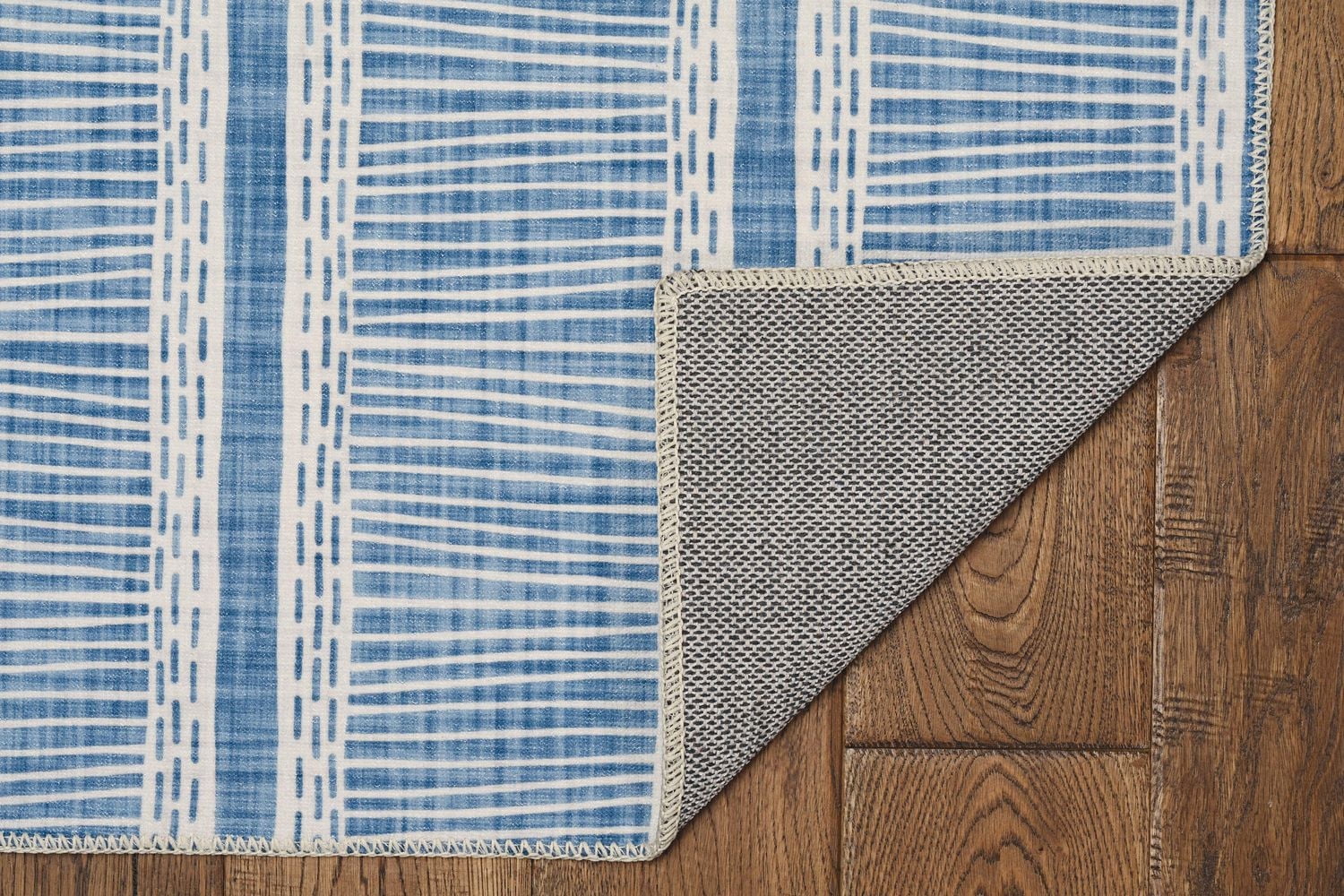 Wallen 2' x 8' Washable Runner, Ivory and Blue