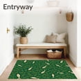 thumbnail image 3 of ODIKA 2'x3' Machine Washable Non-Slip Area Rug, Nordic Winter Catch Lively Fish Motif with Evergreen Accents High Traffic Rug with Pad, Green, 642984, 3 of 8