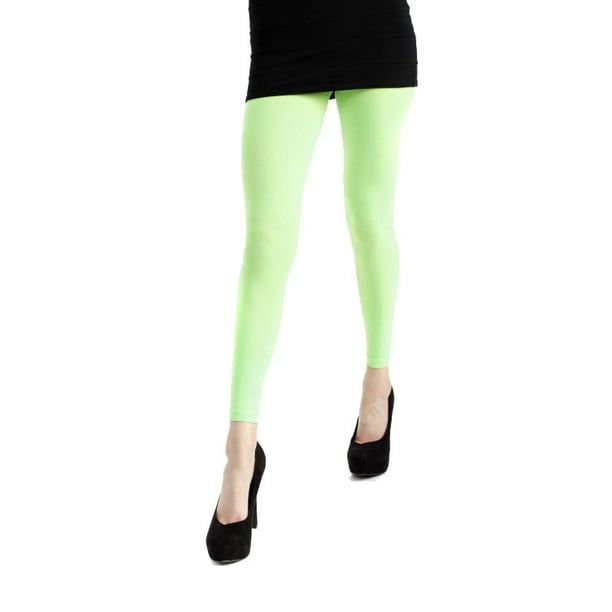 Malka Chic Lime Green Footless Tights Opaque 40 Deniers for Women