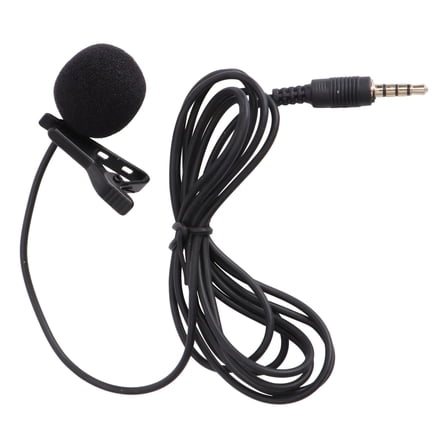 FELTECHELECTR 1Set Portable Mini Microphone Wired with 360 Degree Rotary Clip for Chatting 15 x 0.12 x 0.39in
