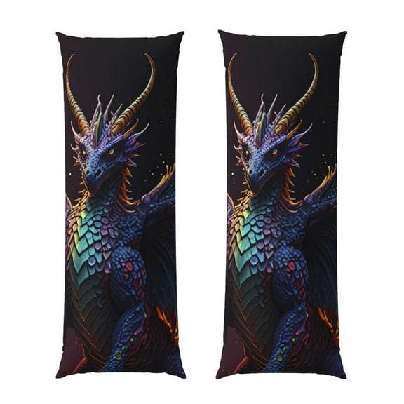 JUNZAN Body Pillow Cover Rainbow Wings Majestic Dragon Throw Pillow Covers Long Pillow Case Protector Decorative for Bedroom,Couch,Home Gifts 20"x54"