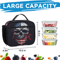 thumbnail image 6 of Herdesigns Funny Skull Skeleton Backpack with Lunch Box American Flag Lightweight Large Travel Work Laptop Backpacks Set Casual Daypacks, 6 of 8