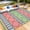 8*10ft-Four colors, variant on Outdoor Geometric Plastic Rug - Washable, UV & Weather Resistant, Easy Clean, Non-Slip, Collapsible - 8x10ft, Orange/Green/Pink/White - USA Spec
