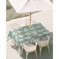 thumbnail image 2 of Sage Green White Leaves Outdoor Tablecloth with Umbrella Hole, Spring Pastoral Rustic Botanical Waterproof Outdoor Table Cover, Patio Tablecloths for Party Picnic Camping, Rectangle 60"x102", 2 of 9