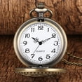 thumbnail image 4 of ZOLOHONI Vintage Pocket Watch with Chain for Men Women Gifts, Easy Read Arabic Numerals Scale Quartz Necklace Watches, 4 of 9
