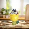 thumbnail image 6 of deevoka Ice Cream Cup Ceramic 250ml Milkshake Glasses for Milkshakes Smoothie Yogurt Yellow Rose Type, 6 of 9