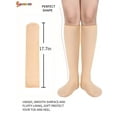 thumbnail image 4 of Spencer 2 Pairs Women's Opaque Plush Fleece Lined Knee High Socks Winter Warm Crew Boots Trouser Socks "Black&Apricot", 4 of 8