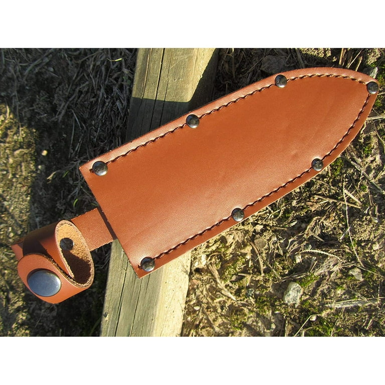 CintBllTer Knife Sheath Riveted Genuine Leather - Up to 7-inch  Single/Double Edge Blade – Riveted Belt & Handle Loops – Hori Hori,  Hunting, Camping, Fishing, Tactical, Outdoor 