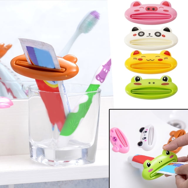 Mashaouyo Clearance Toothpaste Tube Squeezer 4 Pack Random Colors Animal Toothpaste Clip Toothpaste Roll Tube Squeezer Tool Dispenser