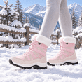 thumbnail image 3 of Stepedia Snow Boots for Women Waterproof Mid Calf Lace Up Warm Faux Fur Winter Boots for Outdoor, Pink, 3 of 8