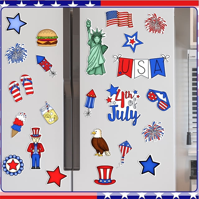 TIMIFIS A Stickers, Home Decor Independence Day Magnetic Sticker Refrigerator Sticker Home Decoration Magnetic Suction Non Adhesive Car Body Metal Adsorption