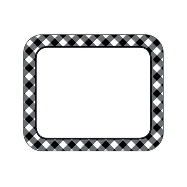 6 Pk Black White Gingham Name Tags Woodland Whimsy Walmart