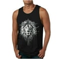 thumbnail image 2 of Nfurl Mens Tank Tops Big and Tall Muscle Workout Shirt Funny Lion Animal Graphic Shirts Gym Workout Running Bodybuilding Tshirts Athletic Sleeveless Summer Tees, 2 of 4