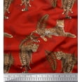 thumbnail image 1 of Soimoi Moss Georgette Fabric Leaves & Leopard Animal Printed Craft Fabric by The Yard 42 Inch Wide, 1 of 1