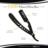 Facon Slim Stainless Steel Straight Edge Razor with 100 Blades ...