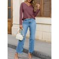 thumbnail image 2 of Womens Long Sleeve T-Shirts Casual V Neck Loose Fit Shirts 2025 Fall Lightweight Basic Tees, 2 of 6