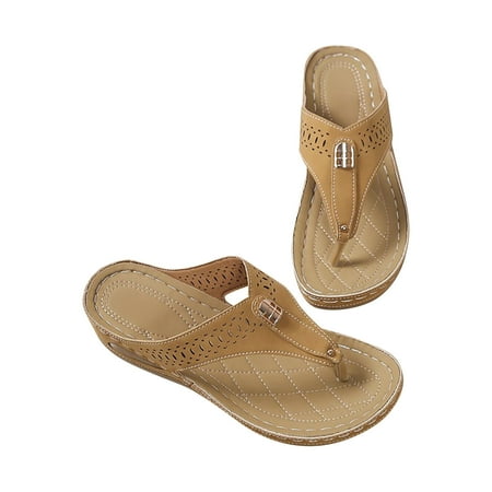 

Orthopedic Sandals for Women Walking Slippers with Arch Support Vintage Flip Flop Clearance Sale Summer Ladies Fashion Slippers Women s Slope Heel Sandals Casual Wear Flip Flops