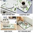 thumbnail image 3 of Large 18x24 Dish Drying Mat with Beautiful Sage Green Leaf Design - High Absorbency Microfiber Mat for Kitchen Counter, 3 of 7