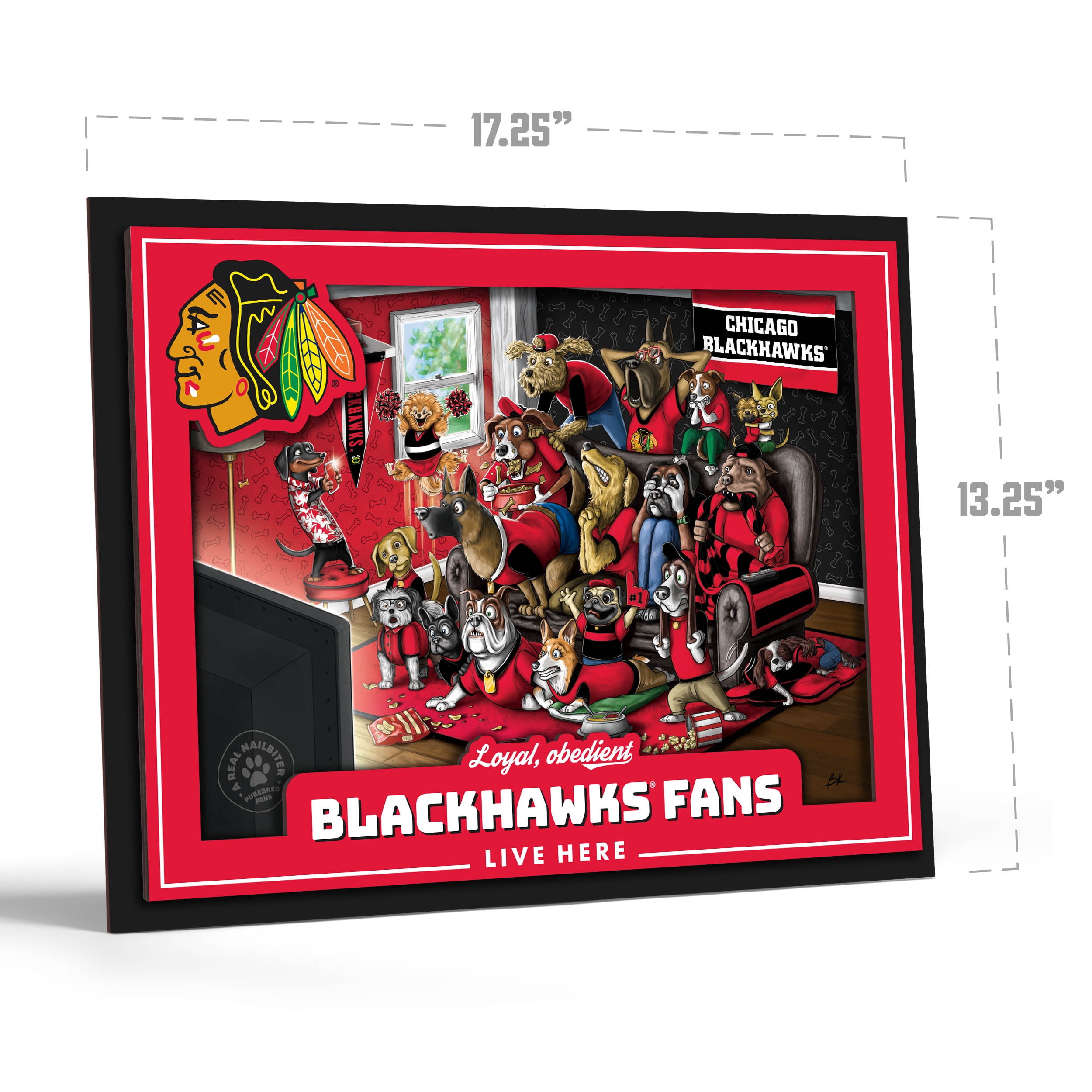 YouTheFan NHL Chicago Blackhawks Purebred Fans Wall Art