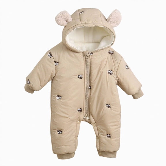 Newborn Infant Baby Boy Fall Jumpsuit Letter Embroidery Romper