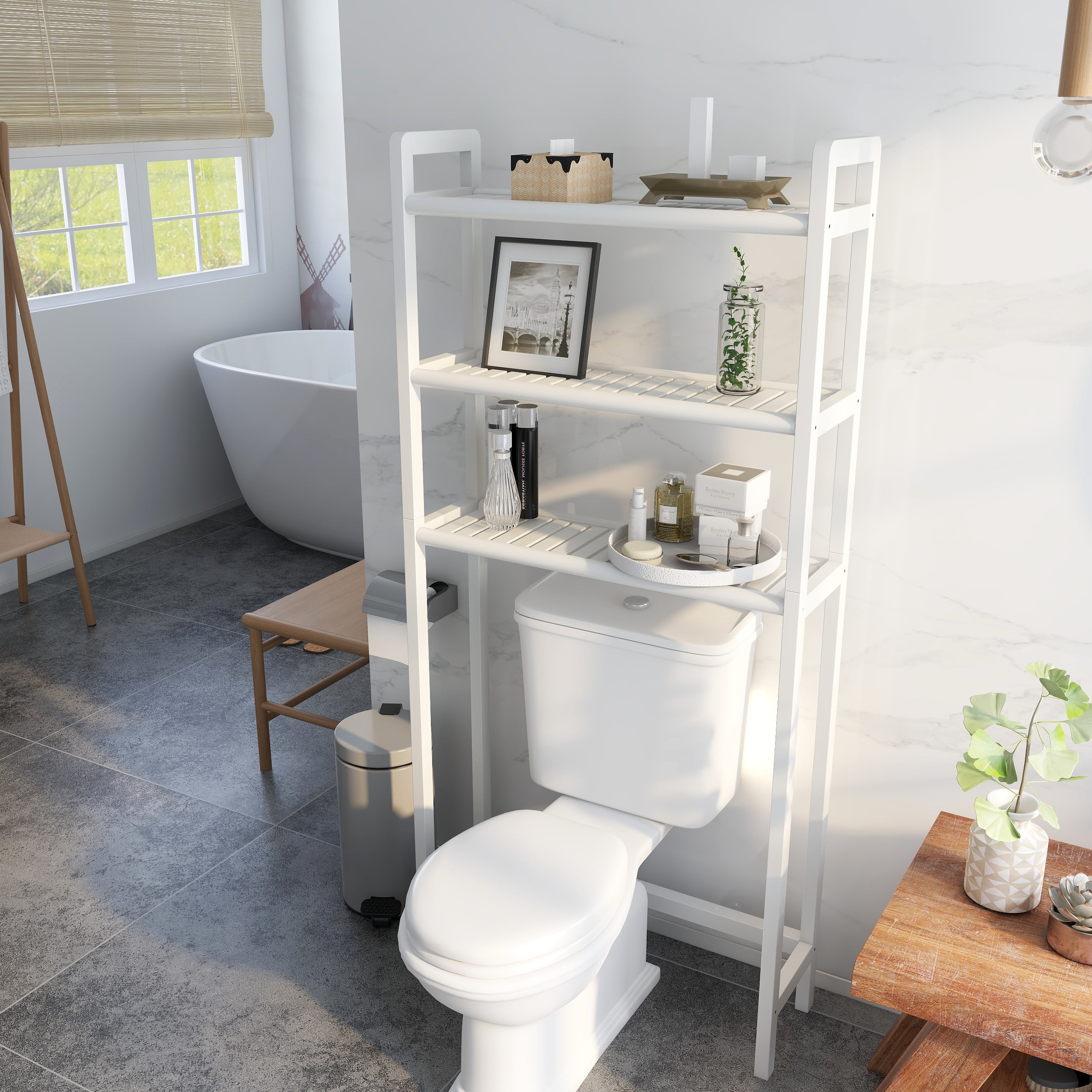 NewRidge Home Goods Space Saver Over Toilet Storage White - Walmart.com