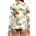 thumbnail image 2 of joogoo Womens UPF 50+ Sun Shirts Christmas Poinsettia Flower Long Sleeve UV Protection Rash Guard Tops S, 2 of 7