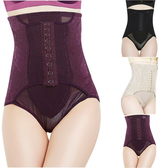 Elainilye Fashion Shapewear Bodysuit High Waist Breathable Postpartum Slimming Butt Lift Panties Waist Trainer Shapewear,Beige