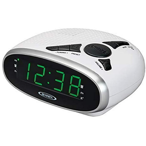 Jensen JCR175W Digital AM/FM Clock Radio with Battery Backup, Dual