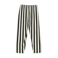 thumbnail image 3 of Lsque Black And White Thick Stripes Print Men's Pajama Pants, Lounge Pant - Comfortable Home Wear,Elastic Waistband, Stylish Design-Large, 3 of 9