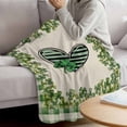 thumbnail image 3 of Lucky Shamrock Blanket Soft Cozy Warm Throw Blanket for Couch, Plush Fuzzy Flannel Fleece Blankets for Sofa, St. Patrick's Day Love Leaves Plaid Beige Bed Blankets Lightweight Gifts for Men, 30"x40", 3 of 9