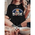 thumbnail image 1 of T-shirt de Mode pour Femmes, T-shirt Décontracté à Col Rond pour Femmes, Imprimé 'Dog Coin Badge Cartoon', Haut à Manches Courtes Décontracté et à la Mode pour le Printemps/été, T-Shirts Confortables, 1 of 6