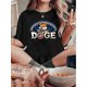 thumbnail image 1 of Playera Deportiva Manga Corta Mujer Dry-FitWomen'S Fashion T-shirt, Women'S Casual Crew Neck T-shirt, 'Dog Coin Badge Cartoon' Print, Fashionable Casual Spring/Summer Sports Short Sleeve TopFather's, 1 of 6