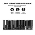 thumbnail image 2 of 10 Piece 1/2 Inch Hex Impact Socket Set, Deep Sockets, Metric Sizes 10-24mm, CR-V Material, with Hard Storage Case, 2 of 4